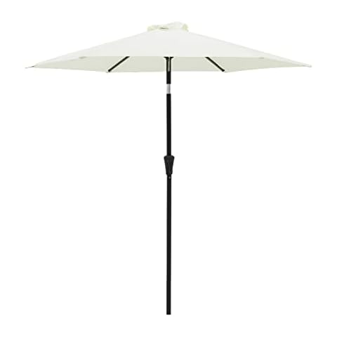 Jarka&Co 2.3m Patio Market Table Umbrella Garden Parasol with Crank and Tilt for Outdoor, Ivory Cover