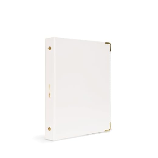 russell+hazel Patent Mini 3-Ring Binder, White, 7” x 9”