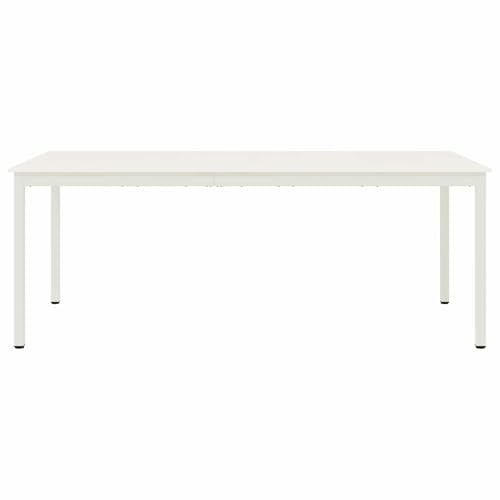 Gecheer Modern Dining Table - Pine Wood, Metal Legs, Simple Assembly, Versatile for Dining Rooms and Kitchens Dining Table White 200 x 100 x 75 cm Solid Pine Wood Restaurant furniture Model3416326 - Image 3