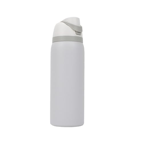 Borraccia termica da 910 ml, in acciaio inox, con cannuccia, per sport all'aria aperta e viaggi, senza BPA, a prova di perdite... (bianco)
