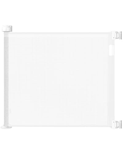 Image of Retractable Baby Gate for Doorways and Stairs, Mesh Safety Gate for Pet, Indoor & Outdoor Use, One-Hand Operation, Easy Installation, 33.6 inch Tall, Expands to 55 inch Wide(White,33.6 inchx55 inch