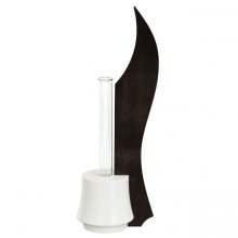 Vase en bois de minerai 25cm stable antichoc pour fleurs séchées