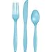 Club Pack Solid Color Tableware Pastel Blue Assorted Cutlery, Box of 72 Settings