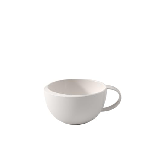 Villeroy & Boch - NewMoon Kaffeeobertasse, elegante Tasse für die Kaffeestunde, Premium Porzellan, spülmaschinenfest, weiß, 190 ml, 1 Stück (1er Pack)