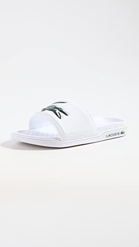 Lacoste Men's Croco Slide Sandal, Wht_Dk Grn, 8 | Image 2