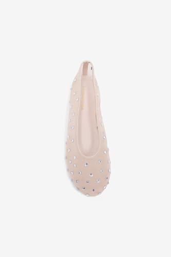 LEMONADE Women's Mesh Rhinestone Embellished Ballet Flats3