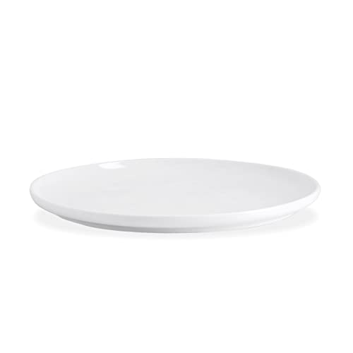 Kanwone Porcelain Dinner Plate - 10 Inch, White, Microwave and Dishwasher Safe Plate