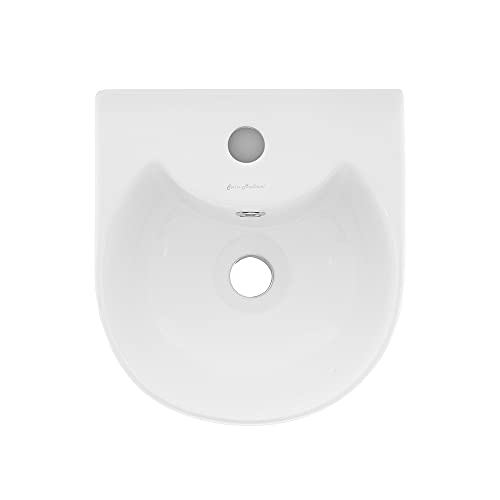 Sublime Ceramic Pedestal Bathroom Sink with Overflow, Single Faucet Hole, Standard 1.75 in Drain, Glossy White Finish by Swiss Madison - Image 7