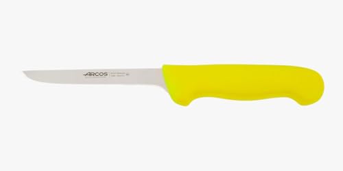Arcos Couteau Désosseur Lame Acier Inoxydable Nitrum 140 mm - Couteau Professionnel pour Viande - Manche Ergonomique Polypropylène Série 2900 - Jaune
