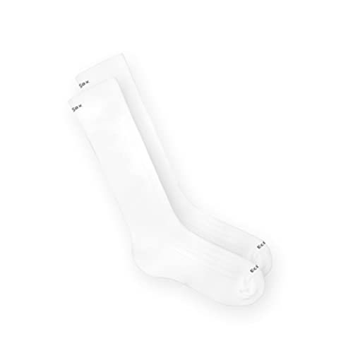 Athletic Sports Knee-High Cushion Tube Socks for Men Women and Kids, White