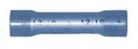 See-Through Nylon Insulated Butt Connector Solderless Wire Terminal 16-14 Gauge (Blue) - 100 Pack