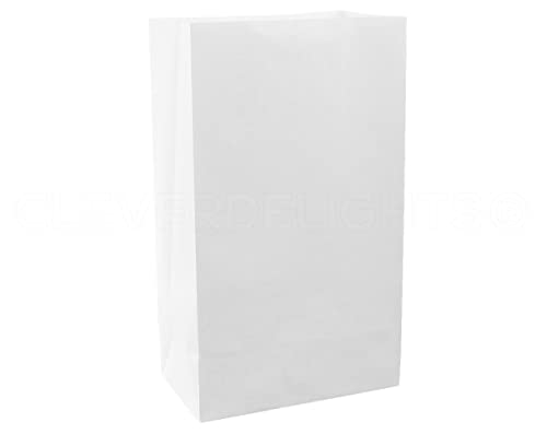 Image of 10 Pk - CleverDelights White Luminary Bags - Flame Resistant Paper - Wedding Christmas Holiday Luminaria