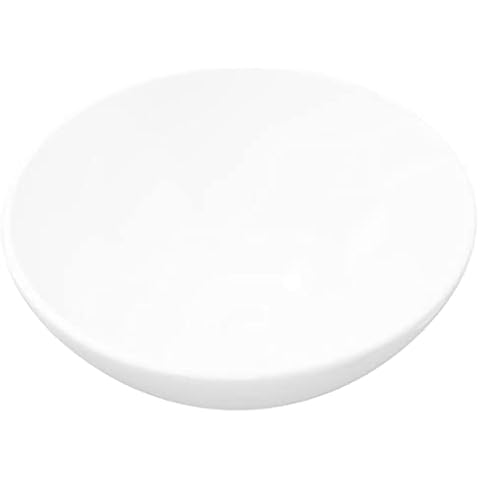 vidaXL Lavabo de Baño Redondo Sobre Encimera Cerámica Blanco Cover