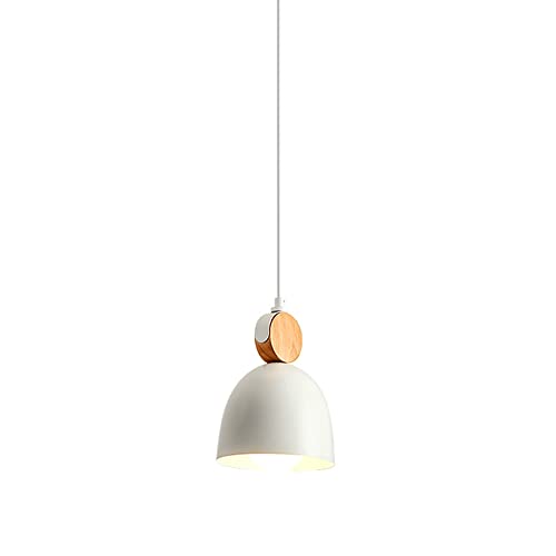 Lampe suspendue style ferme vintage en métal blanc avec finition soignée
