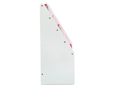 Image of Delta Children Sling Rack Bookshelf for Kids - Easy-to-Reach Storage for Magazines or Coloring Books - Ideal for Playrooms & Homeschooling - Greenguard Gold Certified, White /Pink