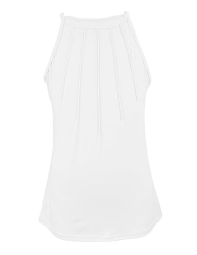 Vivitulip Girl’s Sleeveless Tank Top Cute Pleated Halter Neck Summer Cami Shirt2