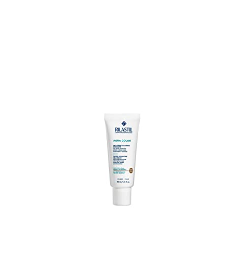 Rilastil Aqua Gel Crema Colorida Hidratante, Hidratación 8h, Uniforma el Encanto, Efecto Natural, Medium, Pack de 40 ml
