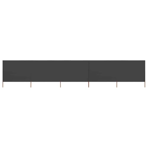 vidaXL Paravent 5 Panneaux Ecran de Plage Anti-Vent Abri de Plage Pare-Vue Coupe-Vent Camping Jardin Pliable Extérieur Tissu 600x160 cm Anthracite