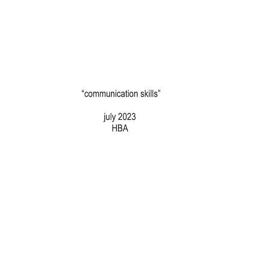 communication skills