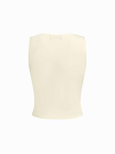 Image of CIDER Lace Crop Tank Tops for Women Going Out V Neck Sleeveless Ruched Tops Trendy Y2K Summer Outfits