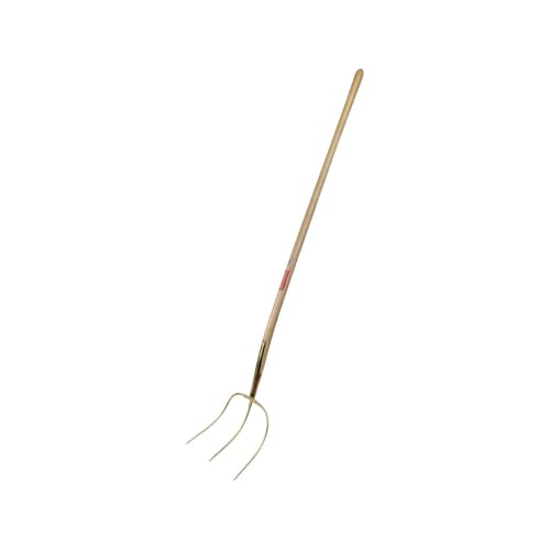 Freund Victoria Erntekönig Streugabel 33925 (mit Eschenstiel 135 cm, 3 Zinken, Mistgabel gold lackiert, Maße 30x30 cm) 1280634