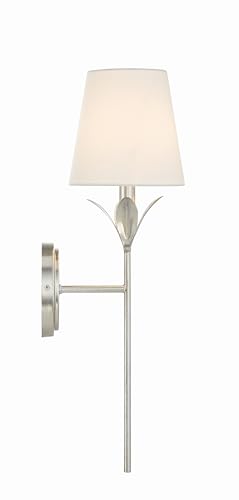 Image of Crystorama Broche 1 Light Antique Silver Sconce