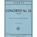 Viotti Giovanni Concerto No. 23 in G Major. For Violin and Piano. by Gingold. International Music      Sheet music