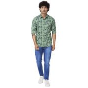 Image of Spykar Men's Slim Fit N /A Full Sleeve Printed Casual Shirts