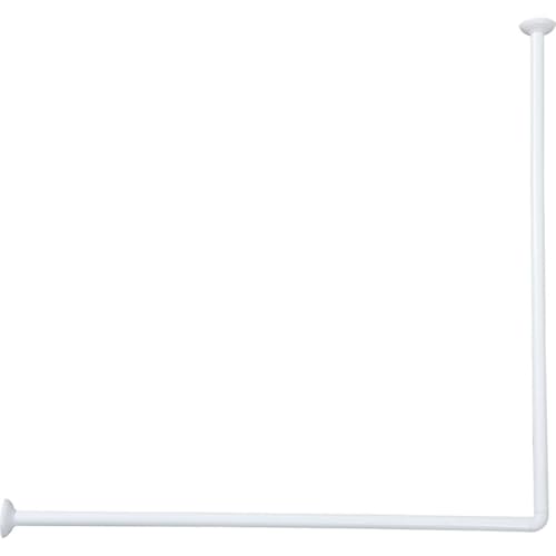 Tendance - Barre de Douche d'angle 90x90 cm Aluminium - Blanc - Salle de Bain - Hydro