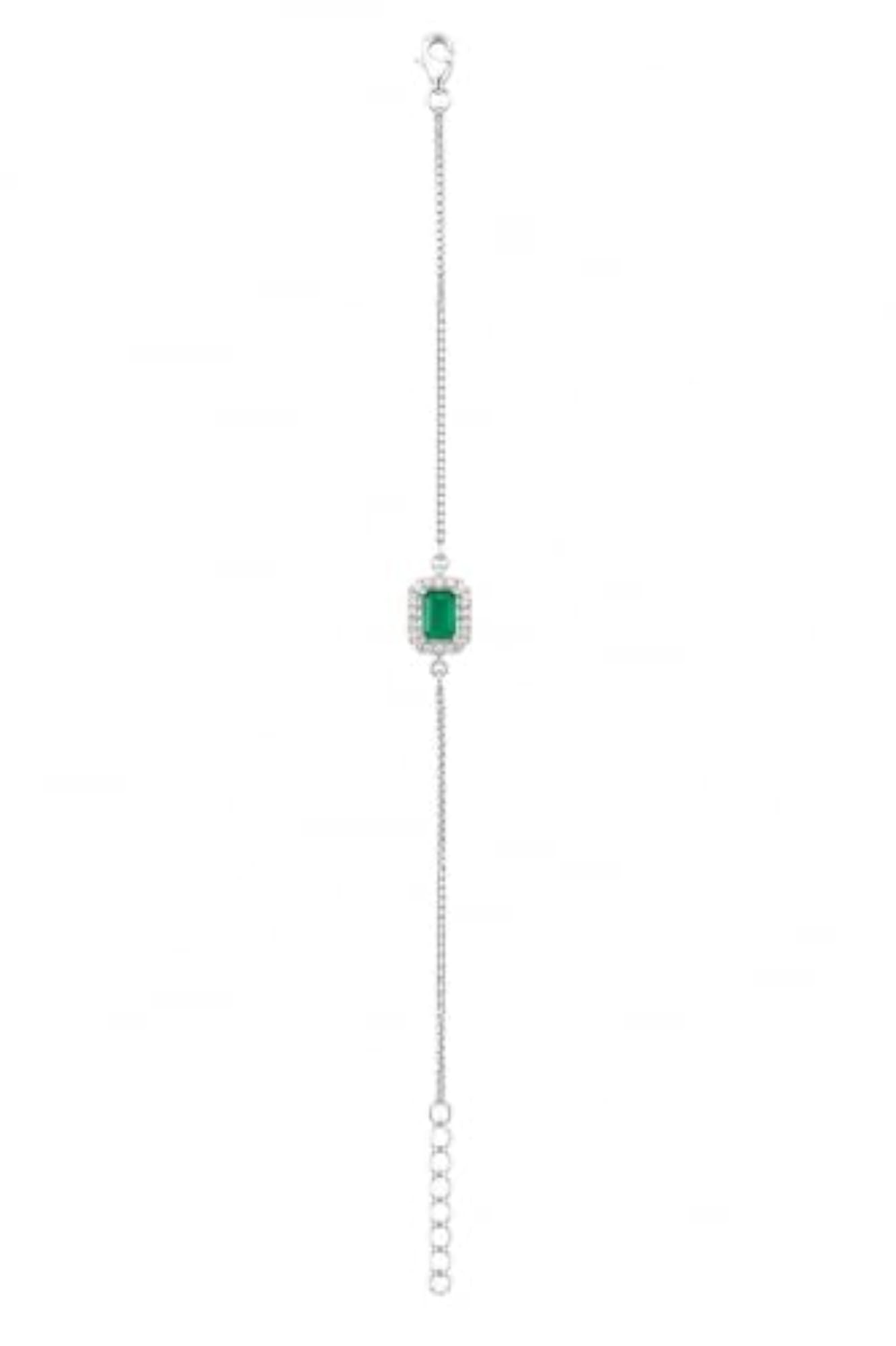 SILVERBLING 925 Sterling Green Onyx Bracelet
