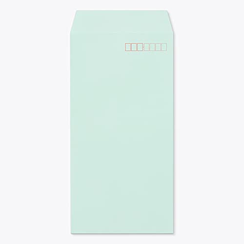 山櫻 封筒 長3 スミ貼 ECグリーンCoC 紙厚80g テープ付 〒枠入 100枚 / A4三折用 スラット パステルカラー 無地 郵便番号枠あり 00563553-0100