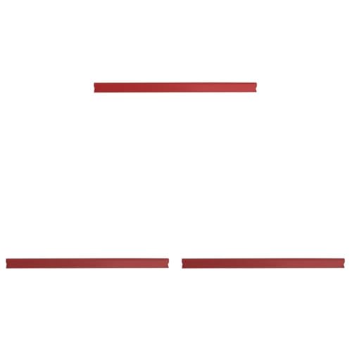 DONAU Universal Klemmschienen / 10 Stück/Klemmschiene DIN A4/ 4mm für circa 40 Blatt/Klemmleiste für Sichtschutzstreifen/Befestigungs-clips/PVC Kunststoff/Rot (Packung mit 3)