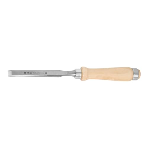 MHG Ciseau à bois avec manche en bois, largeur de coupe : 14 mm