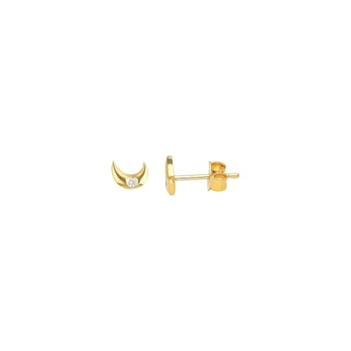 Image of Maira 925 Sterling Silver 18K Gold-Plated Moon Earrings | Lightweight & Stylish Jewelry | Gift For Women & Girls