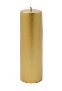 Zest Candle CPZ-124-24 2 x 6 in. Metallic Bronze Gold Pillar Candle -24pcs-Case - Bulk