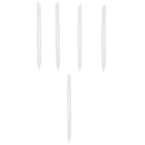 HAMPPLIES Juego de 5 Limas de Uñas de Cristal Transparente 100x6mm, Lima de Manicura Cilíndrica de Doble Cara, Pulidor de Uñas Portátil para Cuidado y Decoración Profesional