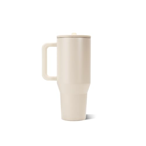 Image of HydroJug Traveler 32oz, Insulated Tumbler with Handle & Straw, Cream