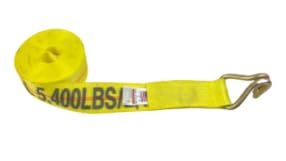 3" x 30' Winch Strap with Double J-Hook Wire Hook - 5,400 lbs WLL