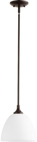 Quorum 3159-86 Transitional One Light Pendant from Enclave Collection in Bronze/Dark Finish,