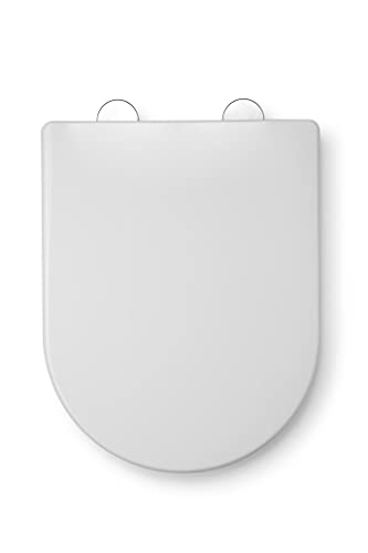 Croydex Telese Stick 'n' Lock D Shaped Soft Close Toilet Seat