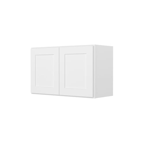 Image of Furinno Shaker Wall Kitchen Cabinet, Ready to Assemble, 12 D x 30 W x 18 H, White