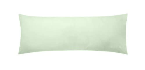 NIGHTZEN® Bolster Pillowcases - Plain Dyed Easy Care Polycotton Long Bolster Pillowcase Cover Soft Quality Blended Cotton - Maternity Orthopedic Support Pillowcase (Double 4.6FT, Duck Egg)
