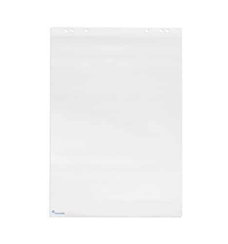 Rocada | Bloc de Papel para Rotafolios Blanco | Bloc de Papel Universal para Pizarras con Caballete | Sistema de Agujeros | 70gr | 20 Hojas