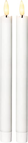 EGLO 2er Set LED Kerzen, Kerzenlicht flackernd für Kerzenleuchter mit Timer-Funktion, batteriebetriebene Wachkerzen, künstliche Stabkerzen aus Echtwachs in Weiß, warmweiß, 25 cm, 411505 Cover