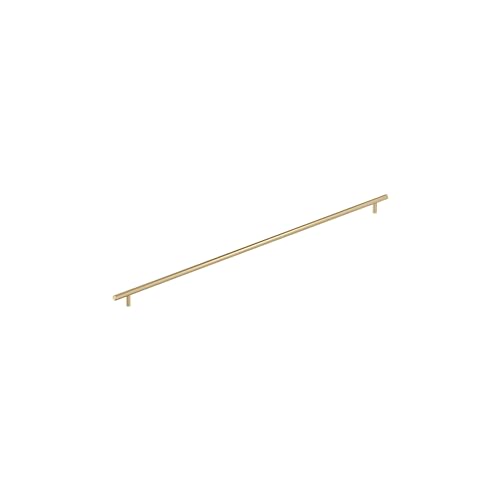 Image of Amerock 30-1 /4 inch Bar Pulls Champagne Bronze Drawer Pull | 30-1 /4 inch (768mm) Center-to-Center Mounting Distance and 33-7 /16 inch Overall Length, Durable Carbon Steel Cabinet Hardware
