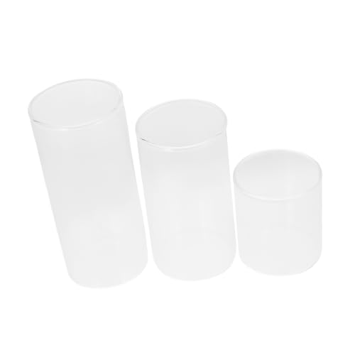 HEALEEP 3pcs Clear Glass Votive Candle Holders Decorative Holders for Pillar Candles Versatile Centerpieces for Weddings Christmas and Dinner Parties Heights