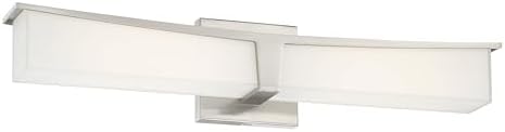 GEORGE KOVACS P1533-084-L Plane LED Vanity Bath Light, 1-Light, 30 Total Watts, 5-in H x 24-in W, Brushed Nickel
