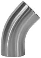 Curva de escapamento Diamond Eye Performance 5" 45° em aço inoxidável – 1 unidade