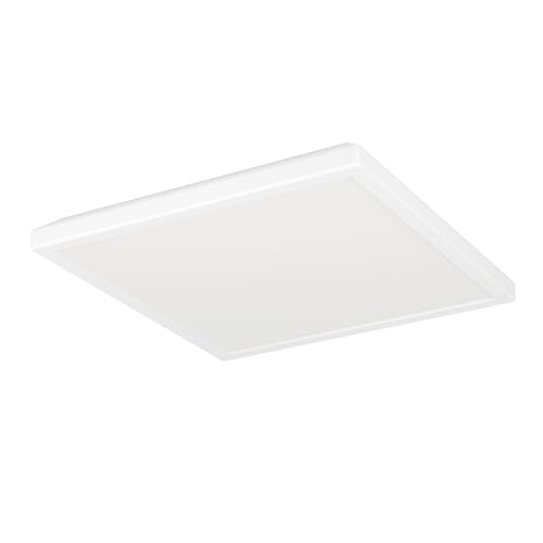 EGLO LED Deckenleuchte Rovito, runde Badezimmer Deckenlampe, Badlampe Decke aus Kunststoff in Weiß, Deckenbeleuchtung warmweiß-kaltweiß, IP44, 29x29 cm