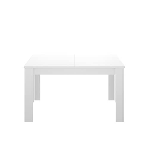 LIQUIDATODO ®   Mesa extensible de 140x90cm moderna y barata ext a 190cm en blanco brillo
